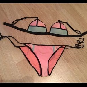 Pink and mint bikini